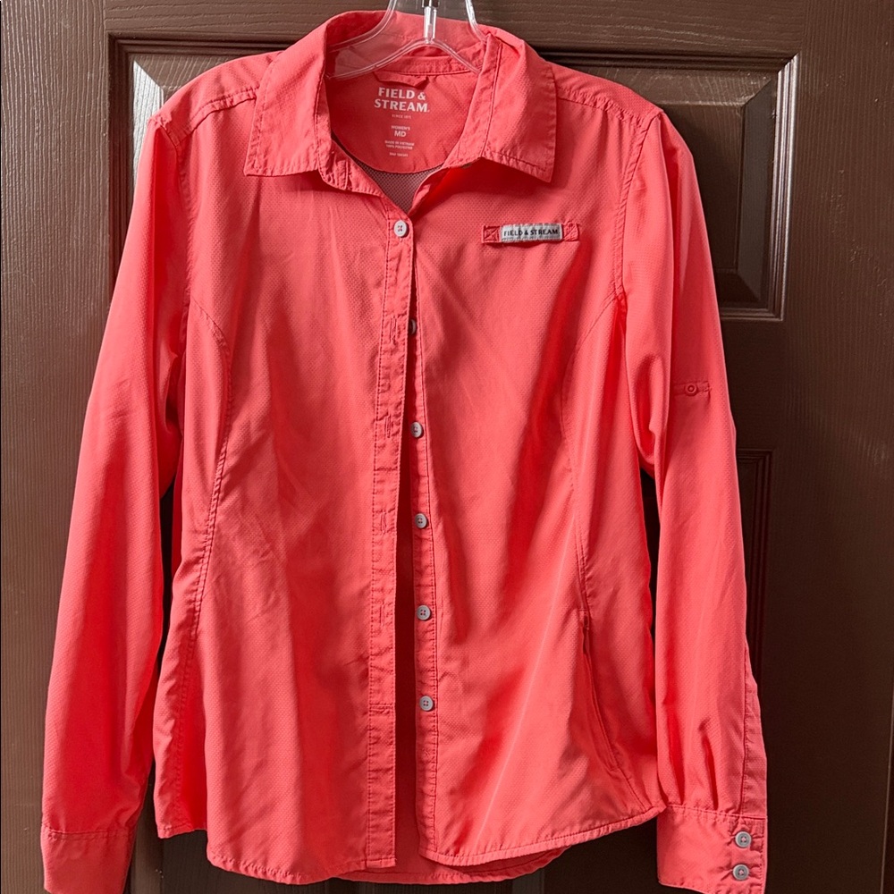 Field & Stream Bright Coral Long Sleeve Shirt
